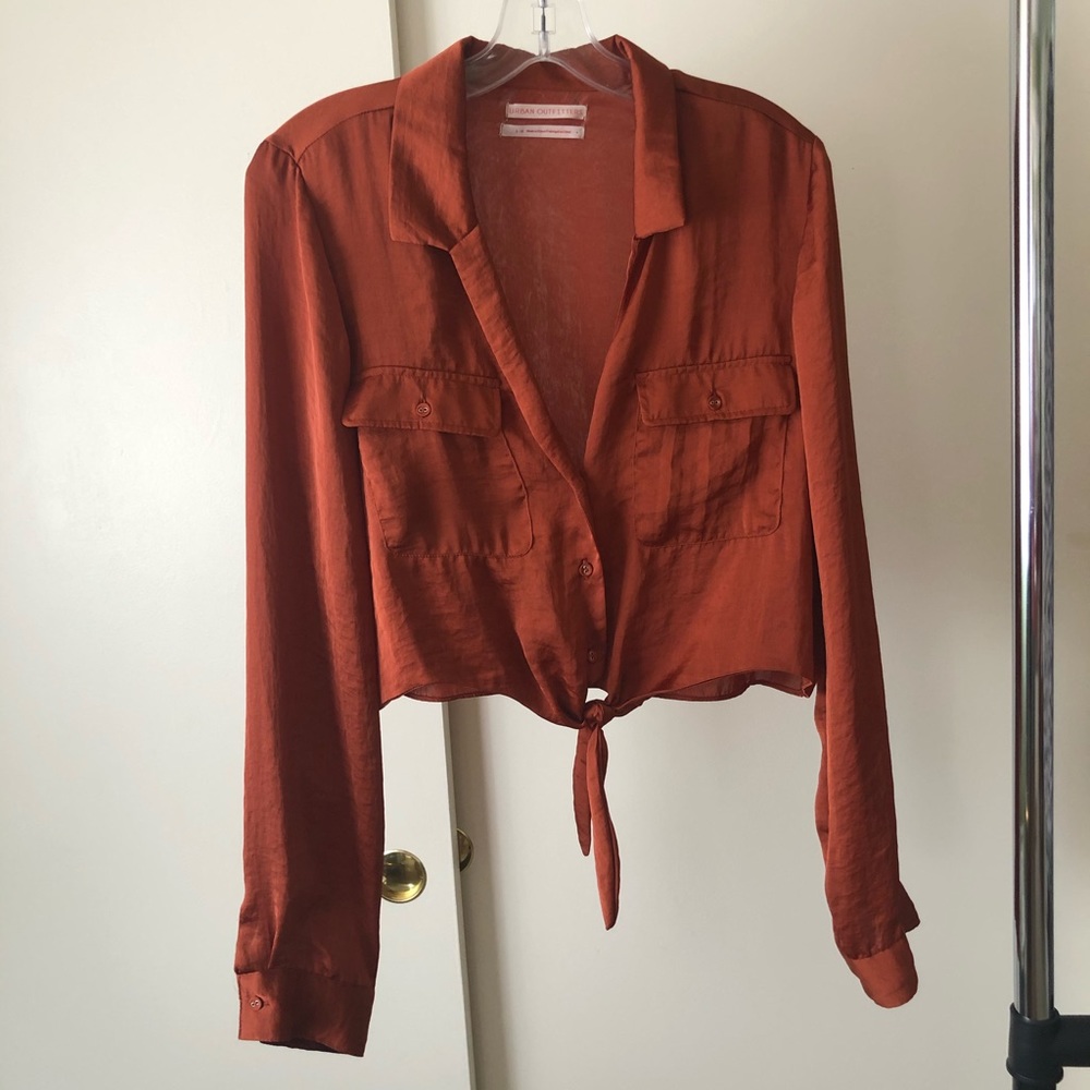 Urban Outfitters Long sleeve, tie front shirt